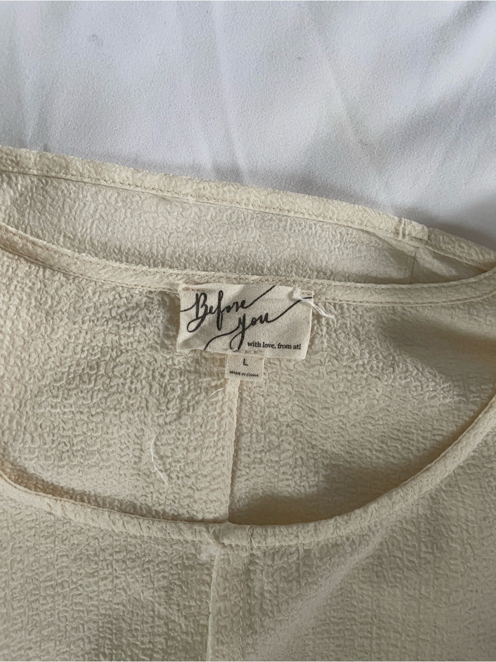 Before You Cream Textured Blouse - Women's Scoop Neck Top